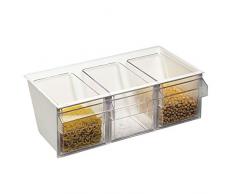 Westmark - Caja del canal con 3 canales, cantidad de llenado por canal: 1 litro, plÃ¡stico, 35,5 x 17 x 11 cm, Milano, blanco / transparente, 76072240