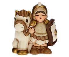 THUN - Figura BelÃ©n Soldado con Caballo - Decoraciones Navidad Casa - LÃ­nea BelÃ©n ClÃ¡sico, Variante Blanca - CerÃ¡mica - 7,5 x 5,5 x 8,5 h cm