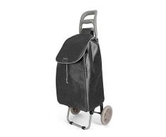 Metaltex Aster - Carro de Compra con 2 Ruedas, 45 Litros, Negro