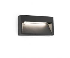 FARO BARCELONA 70508 - Path Aplique (Bombilla incluida) LED, 9W, Cuerpo de Aluminio inyectado difusor de pc Transparente, Color Gris