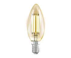 EGLO LED E14, bombilla Amber Vintage en forma de vela, luz de alumbrado retro, 4 vatios (equivalente a 26 vatios), 270 lúmenes, blanco cálido, 2200k, Edison C35, à 3,5 cm