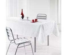 LHarmonie Du Décor - 1721576, Mantel Rectangular, 150 X 240 Cm, Bully, Poliéster Estampado Plata, Blanco