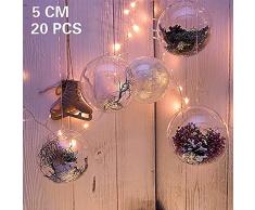 20 x Bolas de Navidad Forma Redonda AcrÃlico Transparente para Decorar el arbol de Navidad (5cm) no Incluye Cuerda
