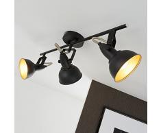 Briloner Leuchten 2049-035 Lámpara de techo E14, 40 W, Negro/Dorado, 55.4 x 10 x 18.1 cm