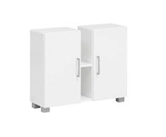 Schildmeyer Armario para Lavabo 147716, Plástico Metal, Blanco Brillante/Mango Samu, 70,5 x 59 x 23,5 cm