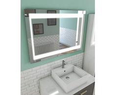 AURLANE Espejo de baÃ±o LED autoiluminante Chronos 100x70x4.5cm