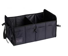 Black+Decker Trunk Storage Box - Caja de almacenamiento (59 x 36 x 30 cm, 2 compartimentos, compartimentos laterales adicionales, con asas), color negro