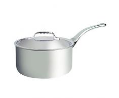 De Buyer 3746.18 Cazuela, Acero Inoxidable, 18 cm, con Tapa, para AFINIDAD