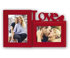 ZEP Caracas Red - Portafotos mÃºltiple, 38 x 23 x 4,5 cm, Color Rojo