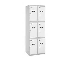SimonRack SIMONLOCKER Prof. Mon. 3 Doors 2/6 300 (600) GR/BL Taquilla Metalica, Gris/Blanco, Grande