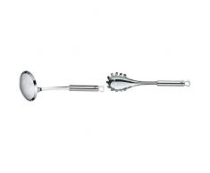 Wmf Profi Plus Espumadera Calada Fina, Acero Inoxidable Pulido + Profi Plus Cuchara Para Pasta, Acero Inoxidable Pulido