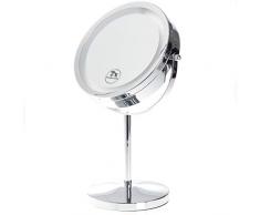 TUKA LED Espejos Maquillaje, 7X aumentos, afeitarse Espejos para baño de Mesa, Doble Cara Espejos Escritorio Espejo de Luz con EnergÃa de la BaterÃa, TKD3145-7x