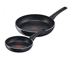 Tefal C27890 Generous Cook - Juego de 2 sartenes (20/28 cm, sellado antiadherente, indicador de temperatura, forma profunda, apta para inducción), color negro