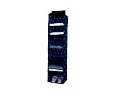 Compactor Bleu Kasuri Armario Organizador de Ropa con 6 Compartimentos, Polipropileno, Azul/Blanco, 30 x 128 cm, Non-Woven 75G | Printing by Machine, No No applicable