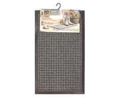 JVL Tapete rascador para Puerta de Entrada, diseÃ±o Cuadrado, 45 x 75 cm, Color Gris, PP y Goma