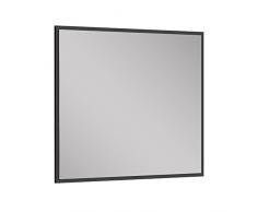 Baikal Espejo de BaÃ±o, Espejo con Marco Negro. OpciÃ³n con y Sin LED. Estilos Que se adaptan al baÃ±o o Cualquier Estancia del hogar. Marco Negro Liso 90 x 80 cm