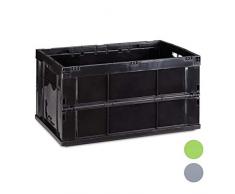 Relaxdays Caja de Almacenaje Plegable 60 L, Negro, 31.5 X 58.5 X 40 Cm