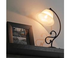 LÃ¡mpara de mesa ornamental, estilo rÃºstico, metal y cristal, altura: 37 cm, lÃ¡mpara de escritorio, salÃ³n, dormitorio