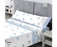 Pasata Mako Juego de Cama, Algodón-Poliéster, Azul, 135x200x27 cm