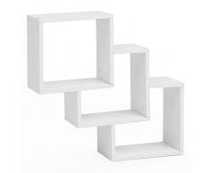 Wohnling WL5.808 - Estantería de Pared (Madera, 53,5 x 53,5 x 10 cm), Color Blanco