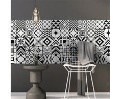 Ambiance 30 Pegatinas de Azulejos | Vinilo Decorativo Autoadhesivo baldosas de Cemento â Stickers Mosaico alicatado Sala de baño y Cocina - Adhesivos de Pared Azulejos â 15 x 15 cm - 30 Unidades