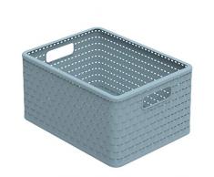 Rotho Eco Country Caja de Almacenamiento de 18 L, Plástico (PP), Azul, 18 Liter (36,8 x 27,8 x 19,1 cm)
