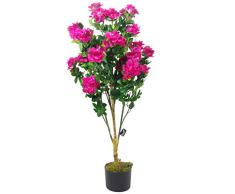 Leaf Flor Premium-Maceta de Flores Artificiales, Seda, 100 Cm, Color Rosa Azalea, 100cm Azalea Pink