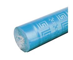 Pro Nappe - Ref R485039I - Mantel de Papel Damasco desechable en Rollo 50 M de Largo X 1,20 M de Ancho - Color Azul Turquesa - Papel Damasco con Estampado Universal Chic y clÃ¡sico
