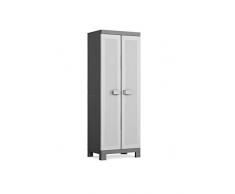 Keter Logico Armario Alto con 4 baldas, Negro/Gris, 182 x 65 x 45 cm