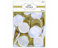 amscan Tela Confetti Petals, Dorado/Blanco