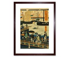 Wee Blue Coo Draw Cityscape London Harbour - Cuadro de Pared con Marco japonés