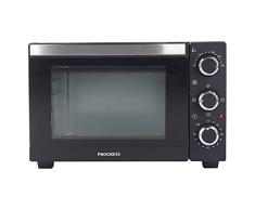 Progress EK4359PVDEEU7 Horno Tostador Con Enchufe Europeo, Temporizador De Hasta 60 Minutos, Diseñado Con Una Función De Apagado Automático, 650 W, Negro
