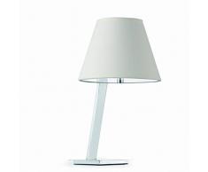 Faro Barcelona Moma 68500 - Sobremesas y lámparas de pie, 60W, acero, pantalla textil blanca, difusor pvc opal, color blanco