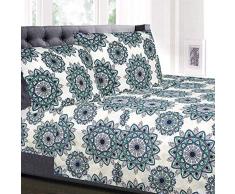 Sweet Home Collection 1831 Hilos, Microfibra cepillada Suave de Calidad egipcia Juego de Cama de Lujo encimera, sábana Bajera, 2 Fundas de Almohada, Ashley, Matrimonio