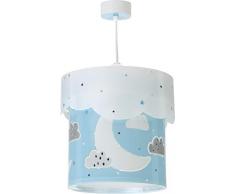 Dalber Moon Lámpara Infantil de Techo Luna y Estrellas, 60 W, Azul