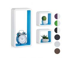 Relaxdays Juego de Baldas Pared Decorativo, 42,5 x 21,5 x 10 cm