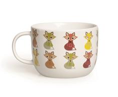 Excelsa Tazas Animals Taza Jumbo Volpe 450 ml, Porcelana de Ceniza de Hueso, Blanco/Multicolor, 1 UnitÃ (Confezione da 1)