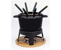 Baumalu 385051 - Juego de fondue (fundición, 6 servicios), sin soporte de madera, color negro