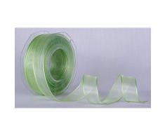 Furlanis N1125_549_50 - Cinta de Gasa con Bordes de satén, Organza, Verde Manzana Claro, 25 mm x 50 m