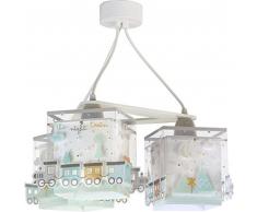 Dalber Lámpara Infantil de Techo 3 Luces The Night Train Tren, 60 W, Multicolor