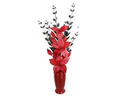 Flourish 722043 PT-30 Rojo Jarrón con Flores Artificiales, 80 cm