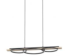 EGLO LED lÃ¡mpara colgante Boyal de 3 llamas regulable, lÃ¡mpara colgante de metal, madera, plÃ¡stico, lÃ¡mpara de mesa de comedor en negro, marrÃ³n, blanco, lÃ¡mpara de salÃ³n