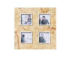 Walther Chip Galerier, 4X 10x10 cm, Braun/Weiss Marco de Fotos, Madera, Blanco, 36.0 x 1.50 x 36.0 cm