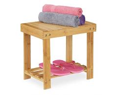 Relaxdays ReposapiÃ©s de bambÃº, hasta 100 kg, Taburete Estable, Taburete para baÃ±o, reposapiÃ©s, Altura x Ancho x Profundidad: 33,5 x 25 x 39 cm, Color Natural