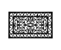 Relaxdays Felpudo Goma, 75x45 cm, Tapete Resistente a Intemperie, Antideslizante, Alfombra, Exterior e Interior, Negro, Caucho, 1 Pieza