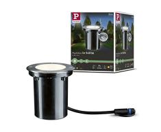 Paulmann Plug & Shine Floor 939.07 Luminaria Suelo Plug&Shine 3000Â K 6Â W 24Â V Ã¡ngulo irradiaciÃ³n 20Â° orientable 93907, Foco empotrable LED Exterior, Plateado