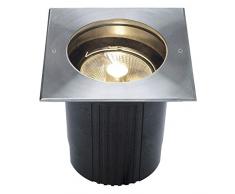 Slv Acero Inoxidable luminaria DASAR 215 / Foco para terraza, proyector empotrable, jardÃn, lámpara de Suelo para Exteriores / GU10 IP67 75 W