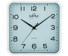 MPM Quality Reloj de Pared, Vidrio plÃ¡stico, Azul Claro, 220 x 220 x 40 mm