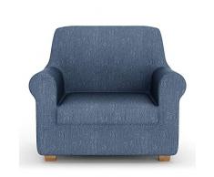 PETTI Artigiani Italiani Sofa, Elástica para Sofá, Tejido Jacquard, 100% Made in Italy, Tela, Azul, Funda Sillon (85 a 110 cm)