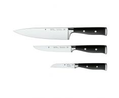 WMF Grand Class Juego 3 Cuchillos de Cocina, Acero, Negro, 3 Unidades